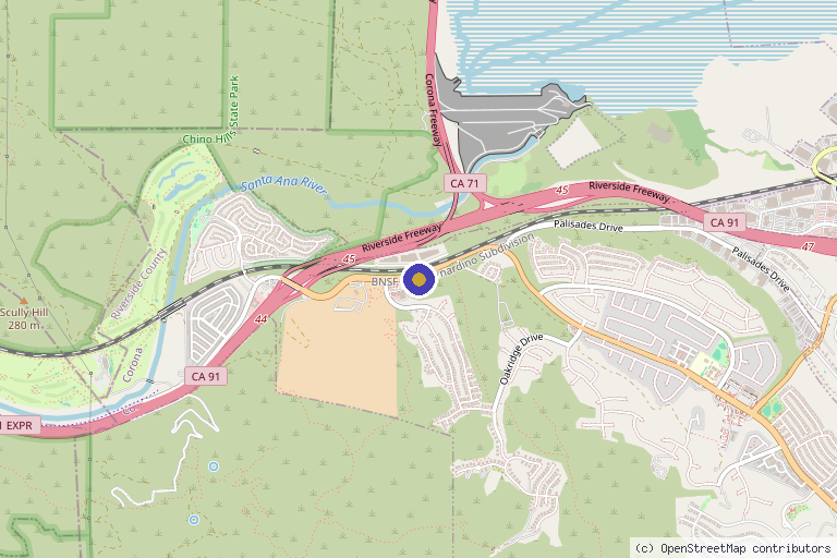 Map showing the location of Dr. Nasser Heyrani, M.D. - Orthopedic Surgeon | Orthopedic Doctor in Corona, CA