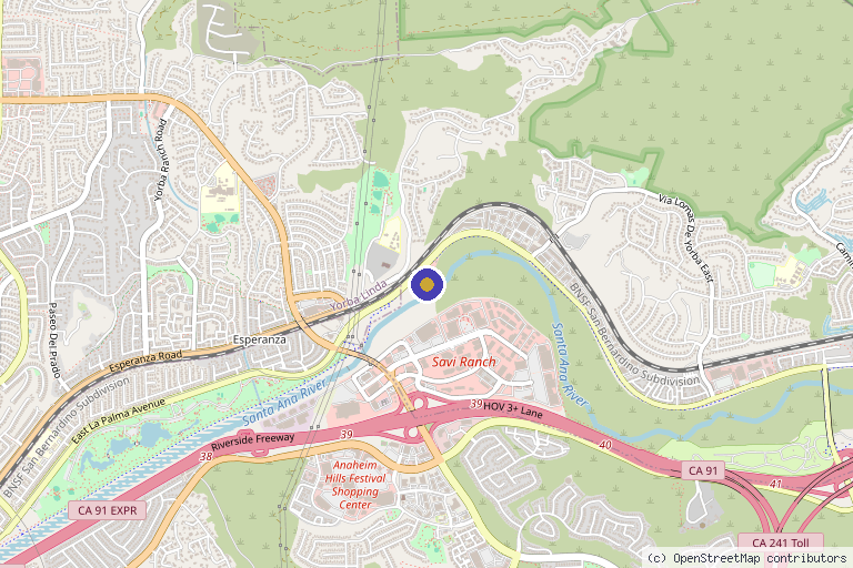 Map showing the location of Regen Room OC in Yorba Linda, CA