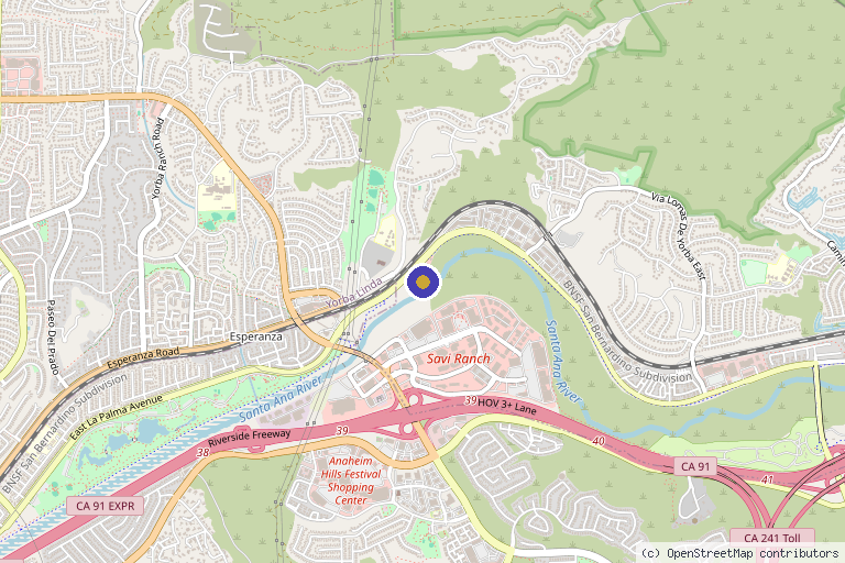 Map showing the location of Superior Physical Medicine in Yorba Linda, CA