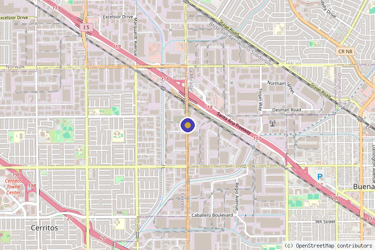 Map showing the location of Healthpointe Regenerative Medicine in Downey, CA