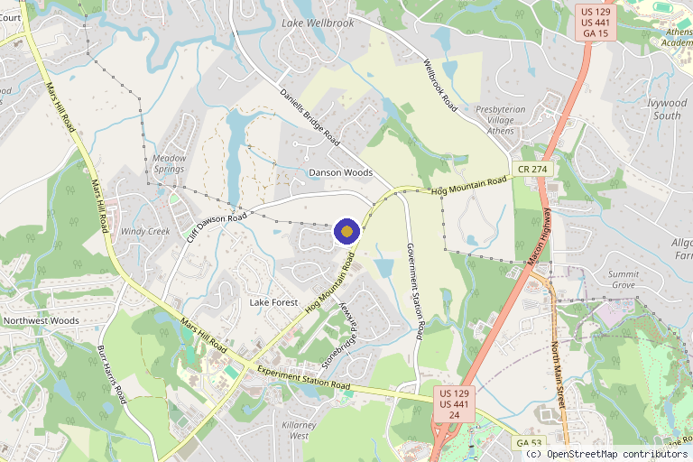 Map showing the location of Everlasting Aesthetics MedSpa in Watkinsville, GA