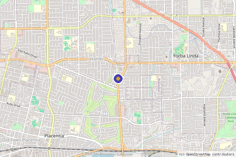 Map showing the location of OC Skin Medspa in Placentia, CA