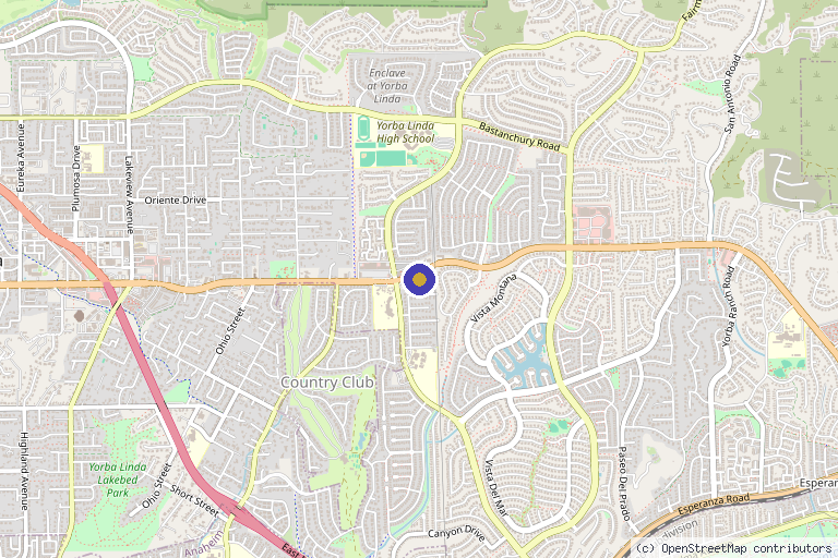 Map showing the location of Innovative Wellness Solutions Physical Therapy in Yorba Linda, CA