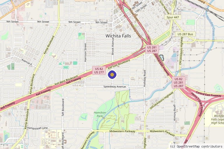Map showing the location of NexTier Health & Wellness - Alishia Decker, FNP-C in Wichita Falls, TX