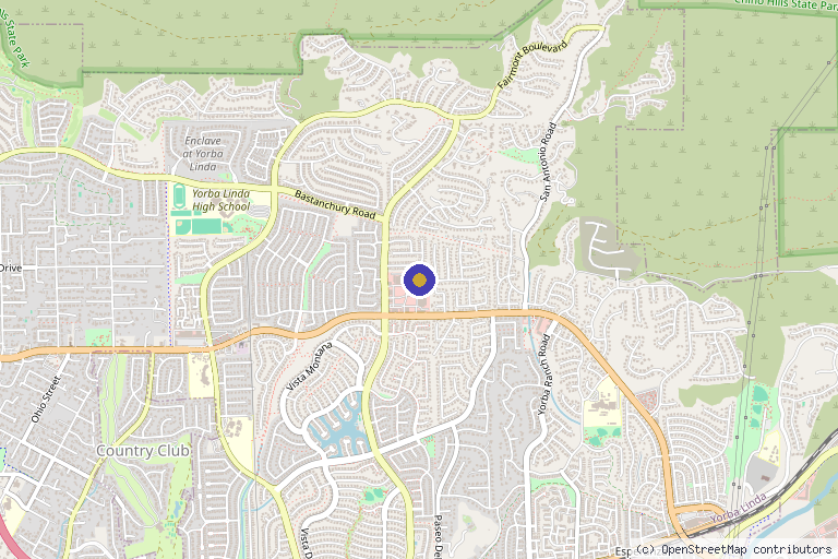 Map showing the location of Akoya Aesthetics & Wellness in Yorba Linda, CA