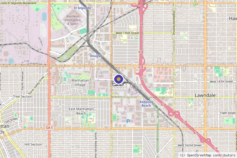 Map showing the location of Total Vitality Medical Group in Hawthorne, CA