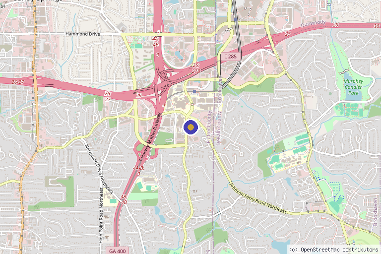 Map showing the location of Anderson Center for Hair in Atlanta, GA