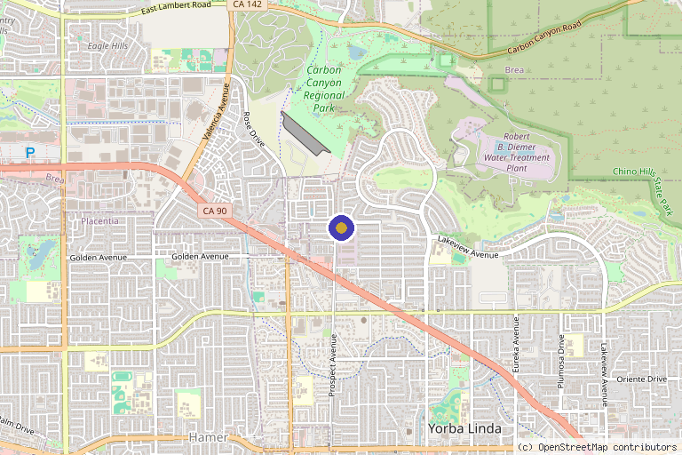 Map showing the location of Sunstone Direct Primary Care in Yorba Linda, CA