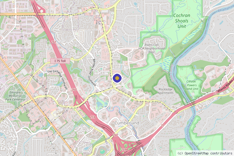 Map showing the location of Equalizer Health Physical Therapy in Atlanta, GA