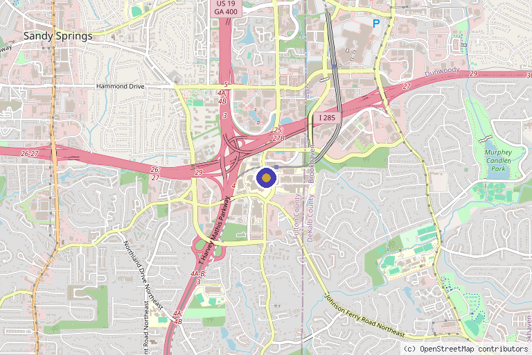 Map showing the location of Blood Marrow Transplant Group Of Georgia in Atlanta, GA