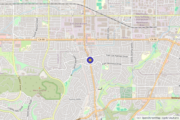 Map showing the location of Balance Lab Aesthetics in La Habra, CA