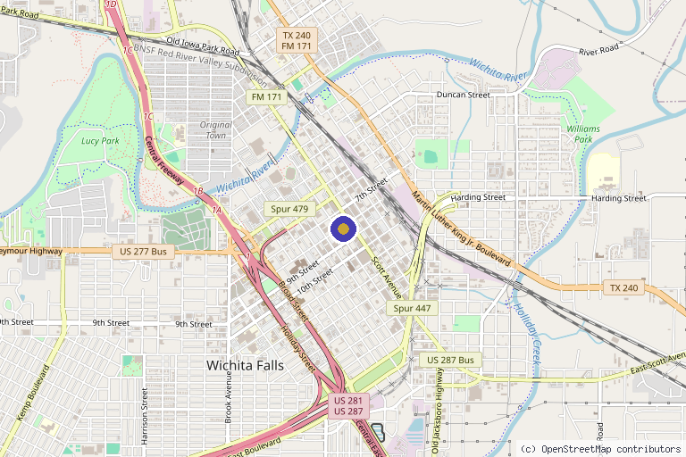 Map showing the location of Envy Med Spa in Wichita Falls, TX