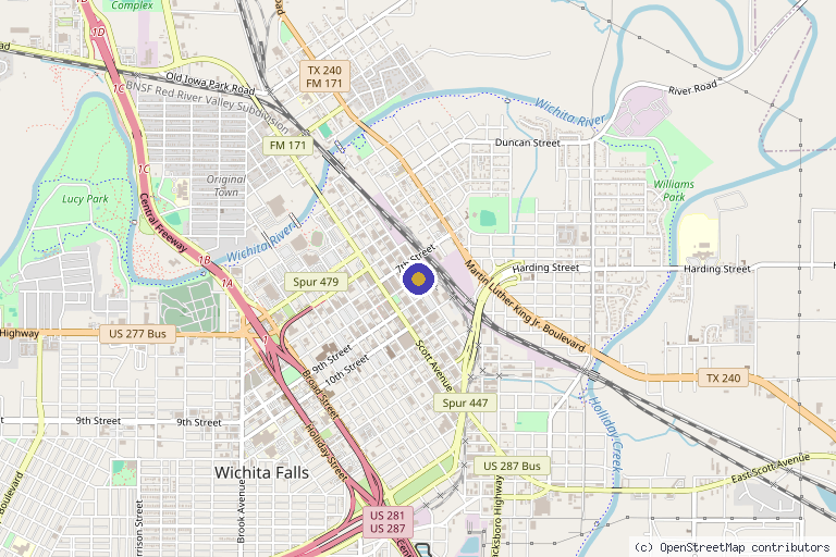 Map showing the location of Joshua Schacter, DO, FAAOS in Wichita Falls, TX
