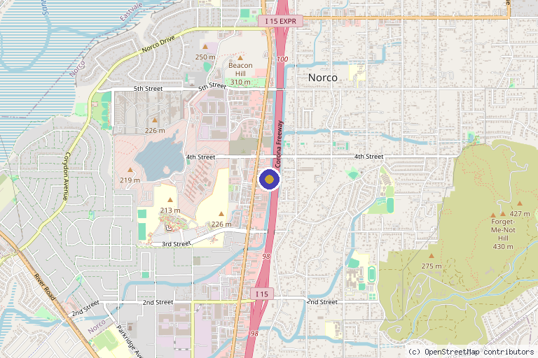 Map showing the location of Luma Vie Medspa and Wellness in Norco, CA