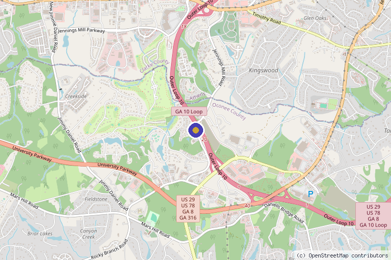 Map showing the location of Lunè Medical Spa in Watkinsville, GA