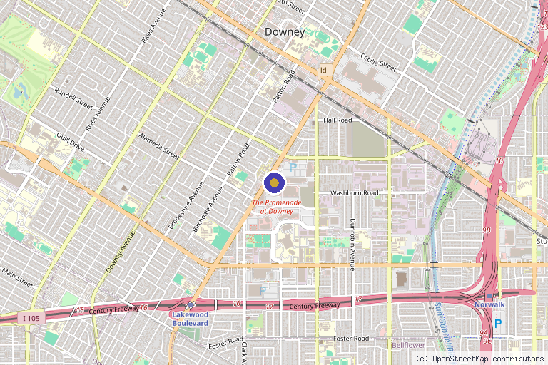 Map showing the location of SoCal Spinal Decompression & Chiropractic in Downey, CA