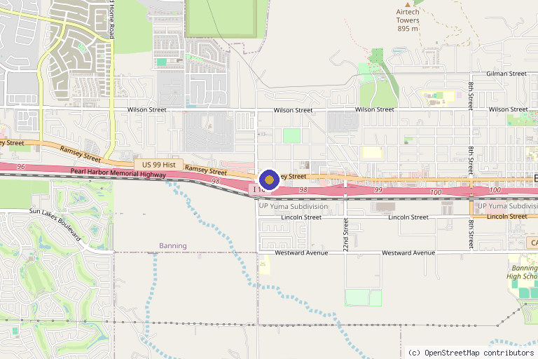 Map showing the location of Beyond The Needle MedSpa in Banning, CA