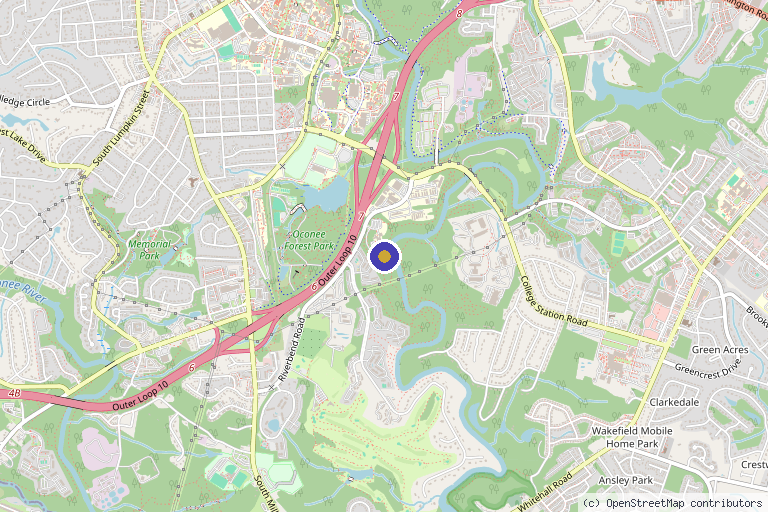 Map showing the location of Center for Molecular Medicine in Athens, GA
