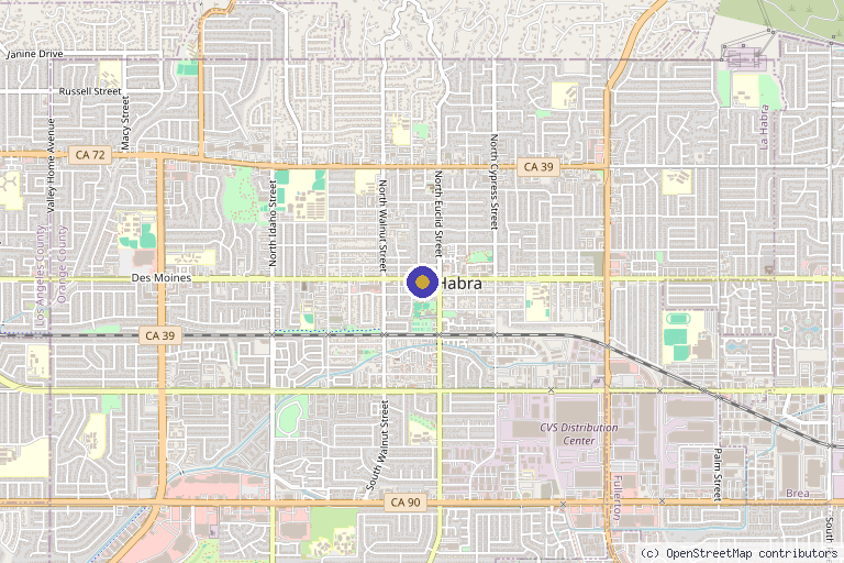 Map showing the location of Vida Health Clinic & Weight Loss Center in La Habra, CA