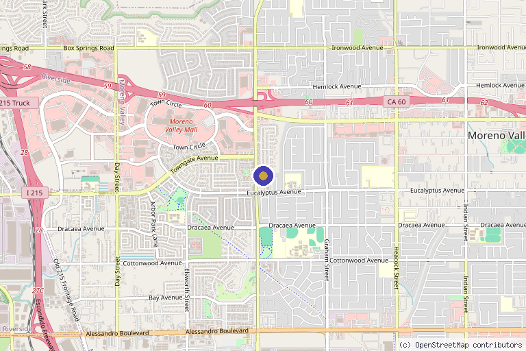 Map showing the location of ETERNAL BEAUTY MD INC. in Moreno Valley, CA