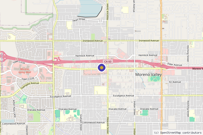 Map showing the location of Divine Rejuvenation in Moreno Valley, CA