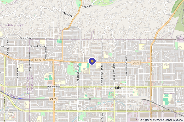 Map showing the location of Dr. Rosanna Vasquez-Gregory, DACM in La Habra, CA
