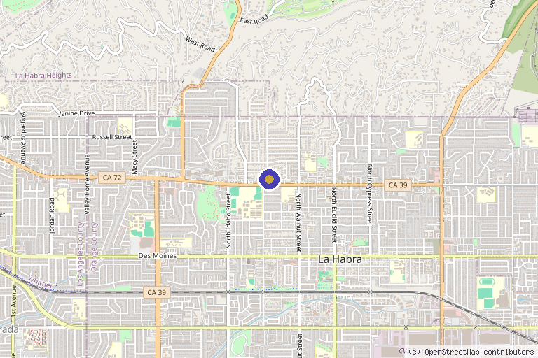 Map showing the location of Jeune MedSpa in La Habra, CA