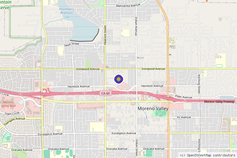 Map showing the location of Face It Aesthetics in Moreno Valley, CA