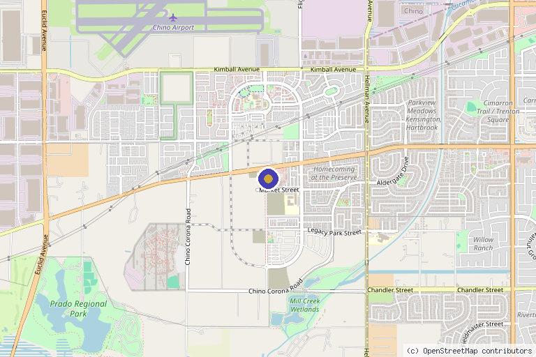 Map showing the location of Rumi Aesthetics in Chino, CA