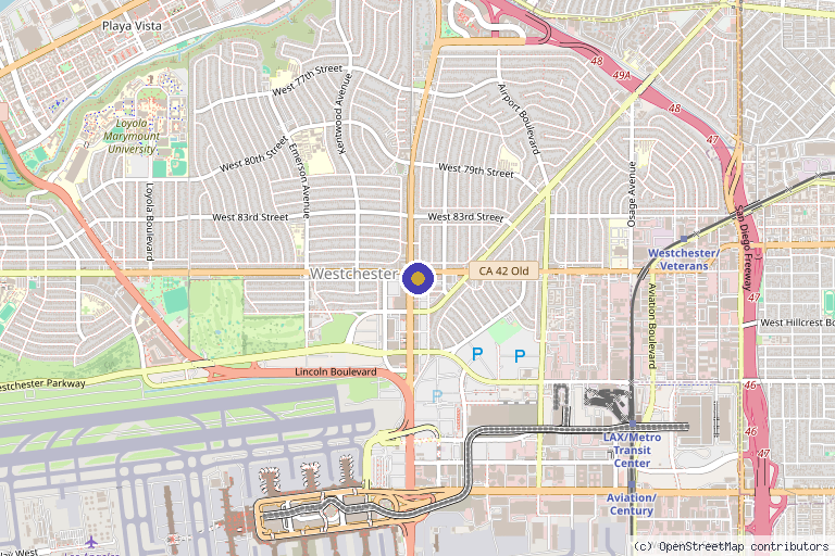 Map showing the location of Total Body Aesthetic in Los Angeles, CA
