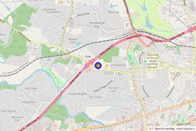Map showing the location of The Renewal Method in Athens, GA