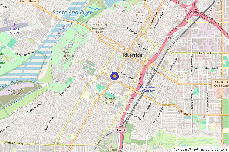 Map showing the location of Mai’s Perfect Fitz Aesthetics in Riverside, CA