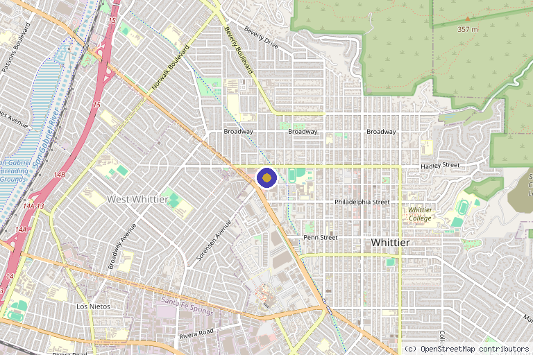 Map showing the location of skntique in Whittier, CA