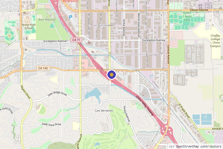 Map showing the location of TrueCare Cosmetic Surgery & Med Spa - Babak Farzaneh, M.D. FACS in Chino Hills, CA