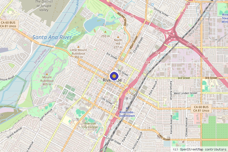 Map showing the location of MedSkinEssentials in Riverside, CA