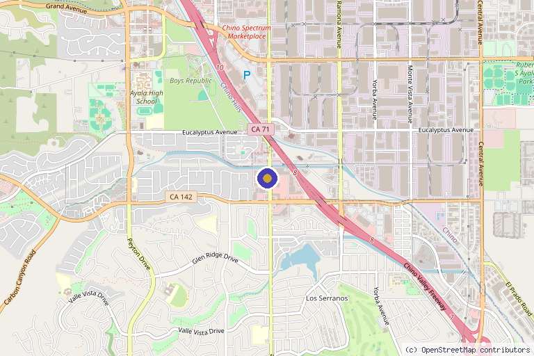 Map showing the location of Revive Aesthetics & Wellness Center in Chino Hills, CA