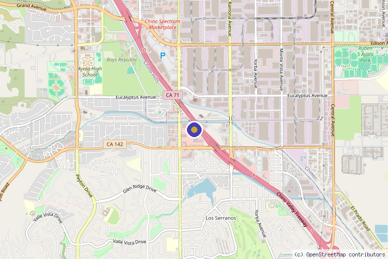Map showing the location of Pounds Off Medical Center (Doctors) in Chino Hills, CA