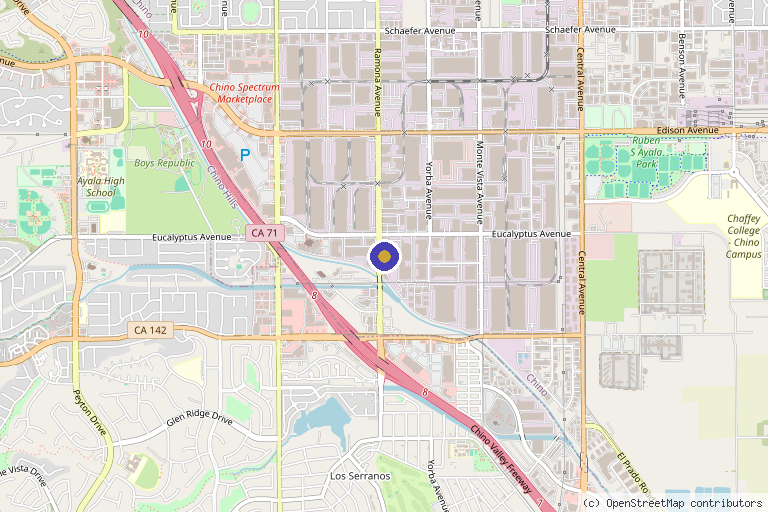 Map showing the location of Medical Beauty and Weight Loss in Chino, CA