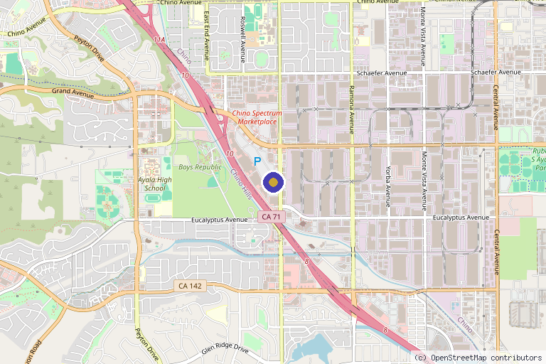 Map showing the location of Veloura Medical Aesthetics in Chino, CA