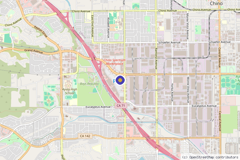 Map showing the location of Skin Suite Rx Medical Spa in Chino, CA