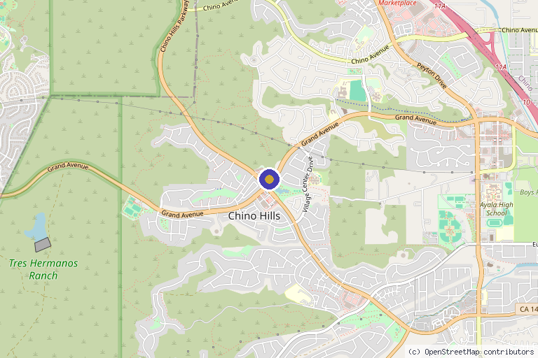 Map showing the location of The Mark Men's Health in Chino Hills, CA