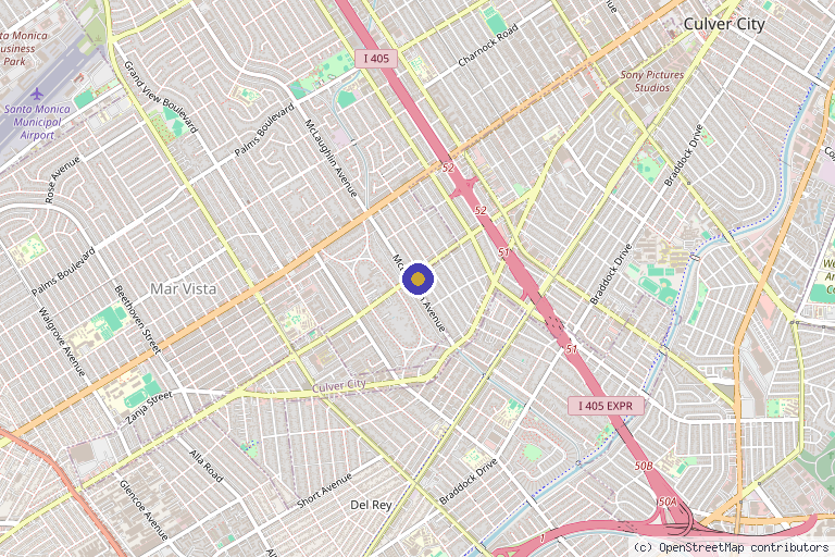 Map showing the location of Renouveau in Los Angeles, CA