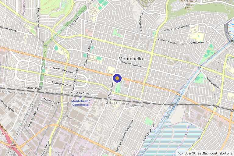 Map showing the location of Bellus Touch Medspa in Montebello, CA