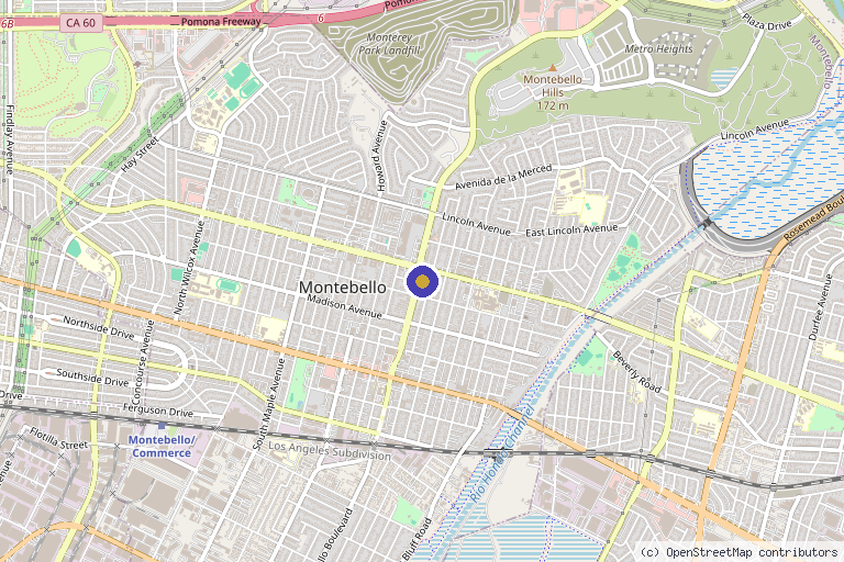 Map showing the location of Center For Wellness in Montebello, CA