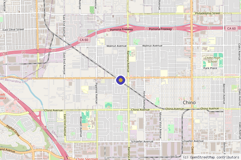 Map showing the location of Regen Hyperbaric Oxygen Therapy | Althea Wellness in Chino, CA