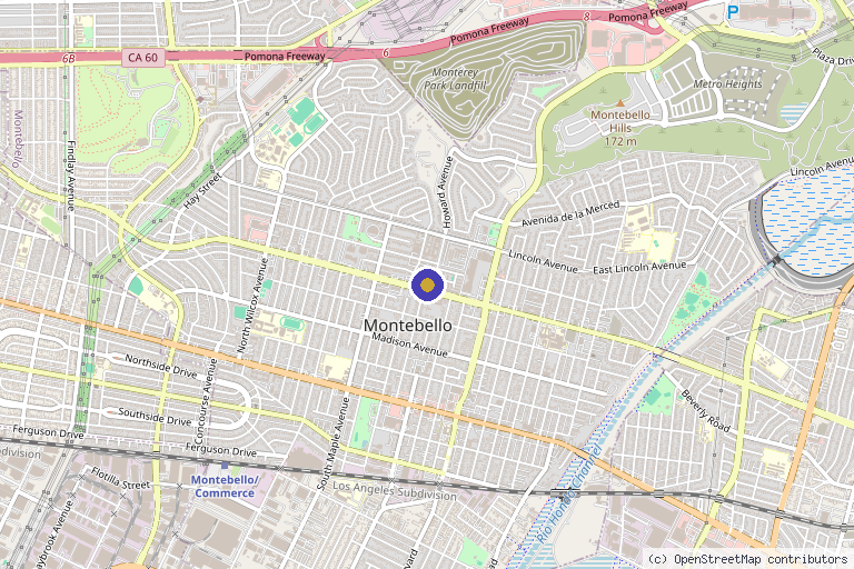 Map showing the location of Ecologica Medical Spa in Montebello, CA