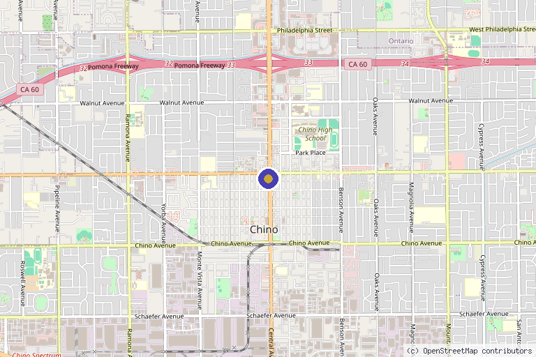 Map showing the location of New Age Medical Aesthetics in Chino, CA