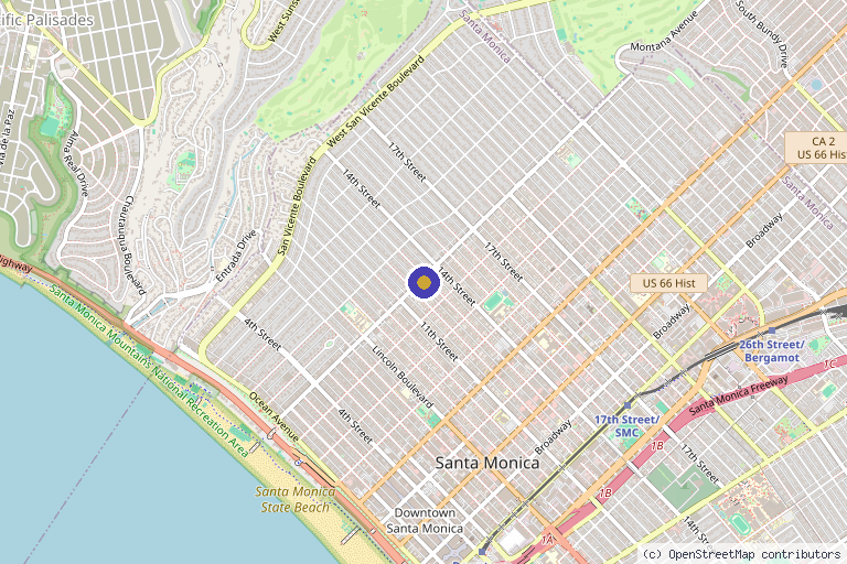 Map showing the location of Alchemy 43 Santa Monica in Santa Monica, CA
