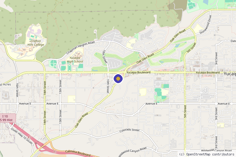 Map showing the location of R&R Medical Aesthetics in Yucaipa, CA