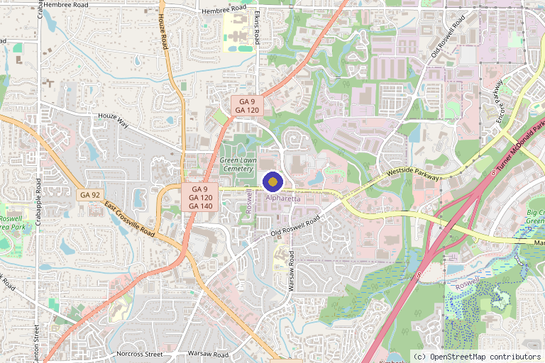 Map showing the location of VCesthetics in Roswell, GA